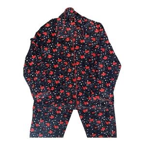 Angelina Black and Red Cozy Fleece Heart Pajama Set